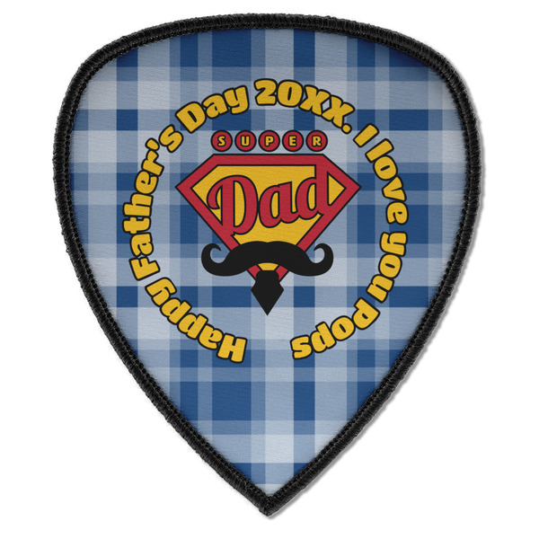 Custom Hipster Dad Iron on Shield Patch A w/ Name or Text