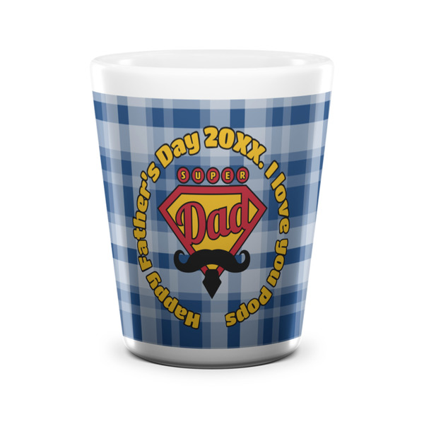 Hipster Dad Shot Glass - White - FRONT