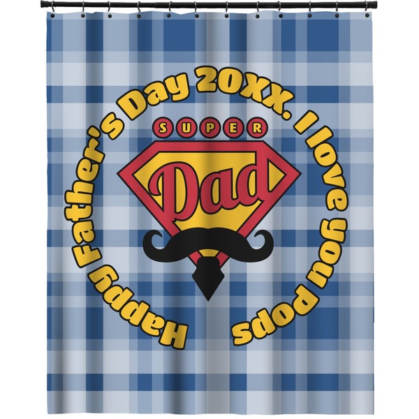 Custom Hipster Dad Extra Long Shower Curtain - 70"x84" (Personalized)
