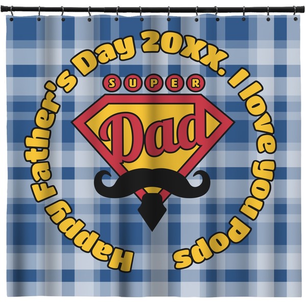 Custom Hipster Dad Shower Curtain - Custom Size (Personalized)