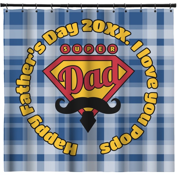 Custom Hipster Dad Shower Curtain (Personalized)