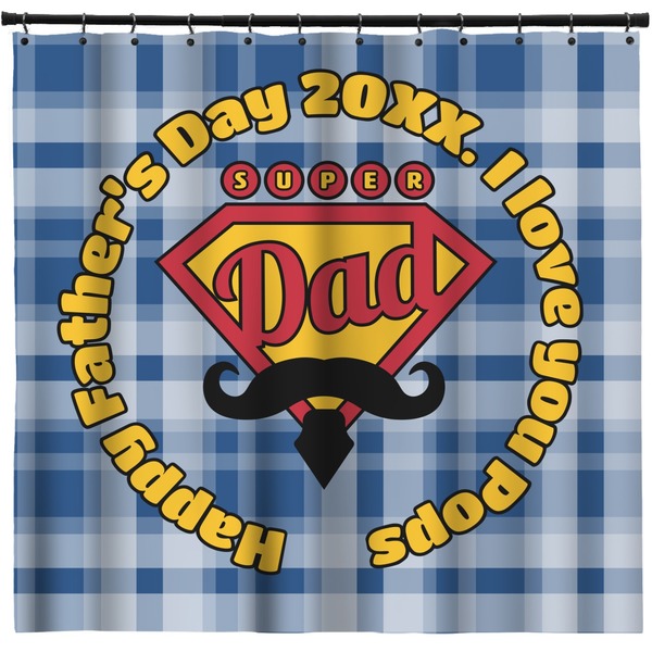 Custom Hipster Dad Shower Curtain - 71" x 74" (Personalized)
