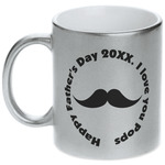 Hipster Dad Metallic Silver Mug (Personalized)