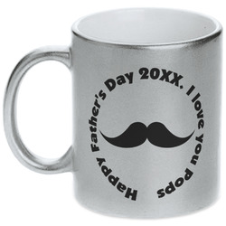 Hipster Dad Metallic Silver Mug (Personalized)