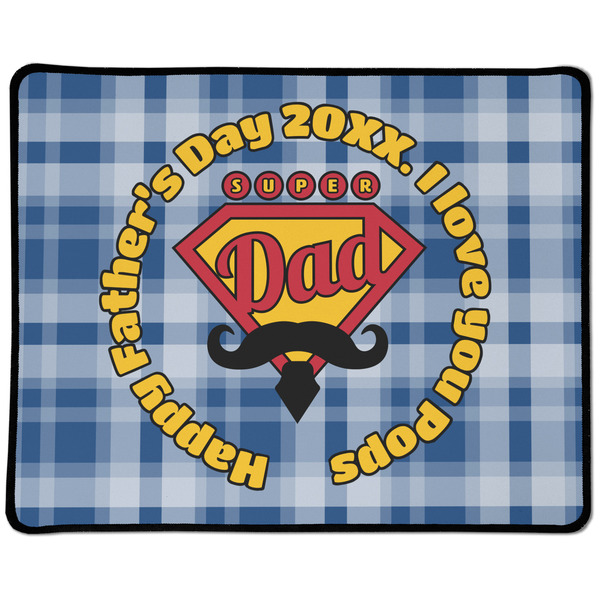 Custom Hipster Dad Large Gaming Mouse Pad - 12.5" x 10" (Personalized)