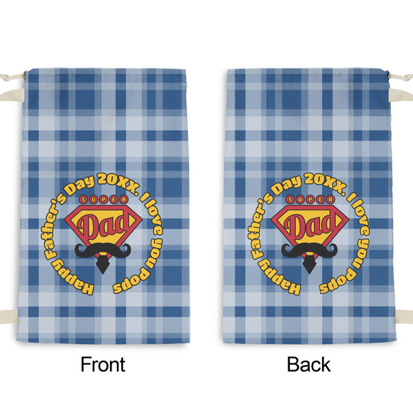 Hipster Dad Small Laundry Bag - Front & Back View