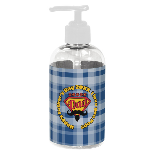 Custom Hipster Dad Plastic Soap / Lotion Dispenser (8 oz - Small - White) (Personalized)