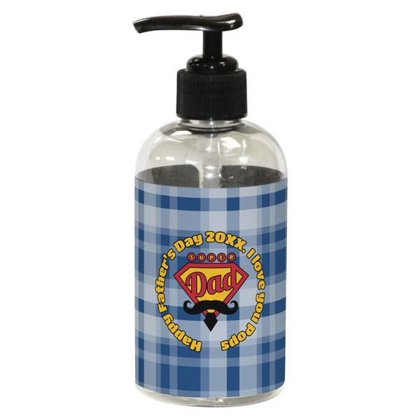 Custom Hipster Dad Plastic Soap / Lotion Dispenser (8 oz - Small - Black) (Personalized)