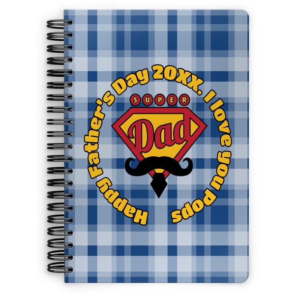 Custom Hipster Dad Spiral Notebook - 7x10 w/ Name or Text