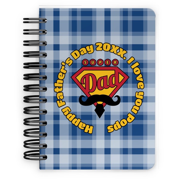 Custom Hipster Dad Spiral Notebook - 5x7 w/ Name or Text