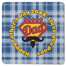 Hipster Dad Square Rubber Backed Coaster (Personalized)