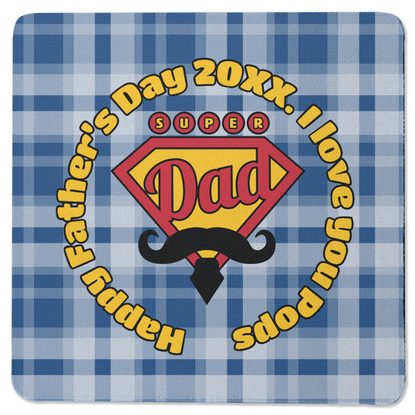 Hipster Dad Square Coaster Rubber Back - Single