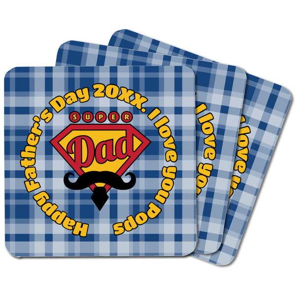 Hipster Dad Square Fridge Magnet - MAIN