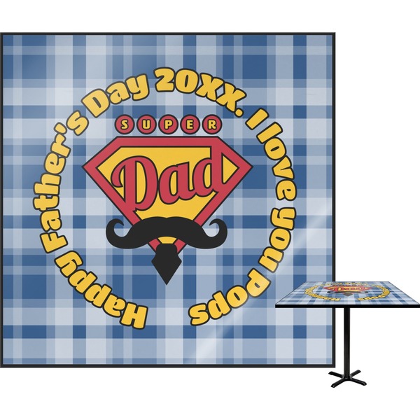 Custom Hipster Dad Square Table Top (Personalized)