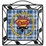 Hipster Dad Square Trivet (Personalized)