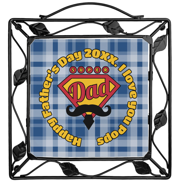 Custom Hipster Dad Square Trivet (Personalized)