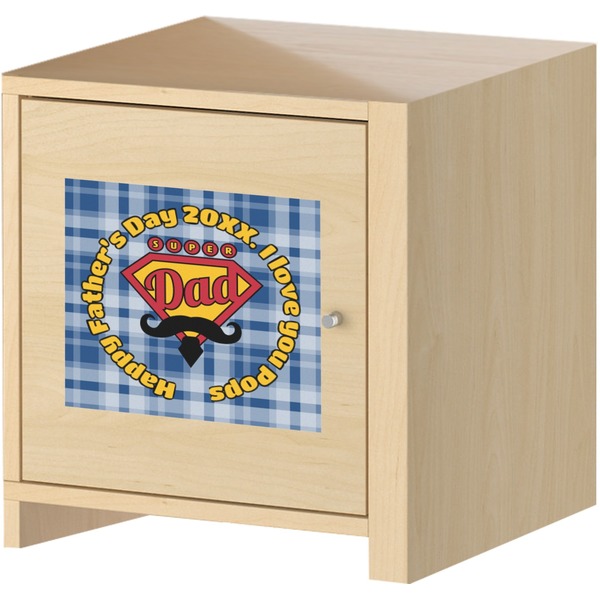 Hipster Dad Square Wall Decal on Wooden Cabinet