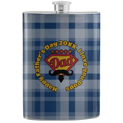Hipster Dad Stainless Steel Flask (Personalized)