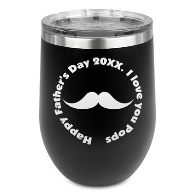Custom Hipster Dad Stemless Wine Tumbler - 5 Color Choices - Stainless Steel  (Personalized)