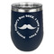 Hipster Dad Stainless Wine Tumblers - Navy - Double Sided - Front
