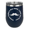 Hipster Dad Stemless Stainless Steel Wine Tumbler - Navy - Double Sided (Personalized)