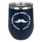 Hipster Dad Stainless Wine Tumblers - Navy - Single Sided - Front