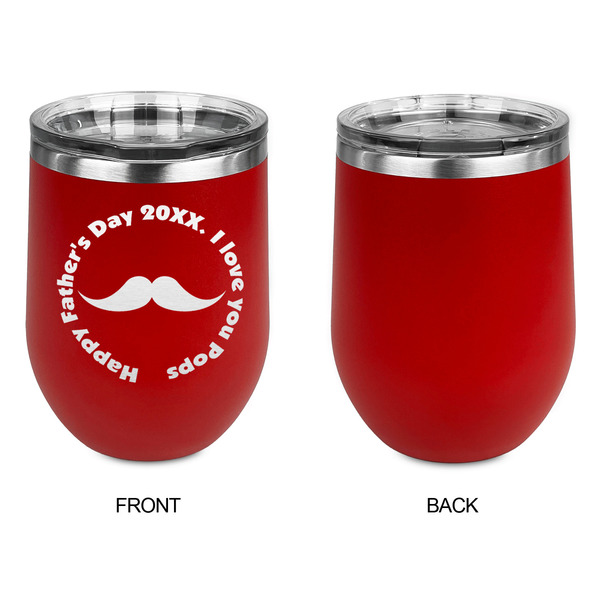 Hipster Dad Stainless Wine Tumblers - Red - Single Sided - Approval