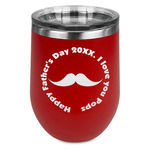 Hipster Dad Stemless Stainless Steel Wine Tumbler - Red - Single Sided (Personalized)