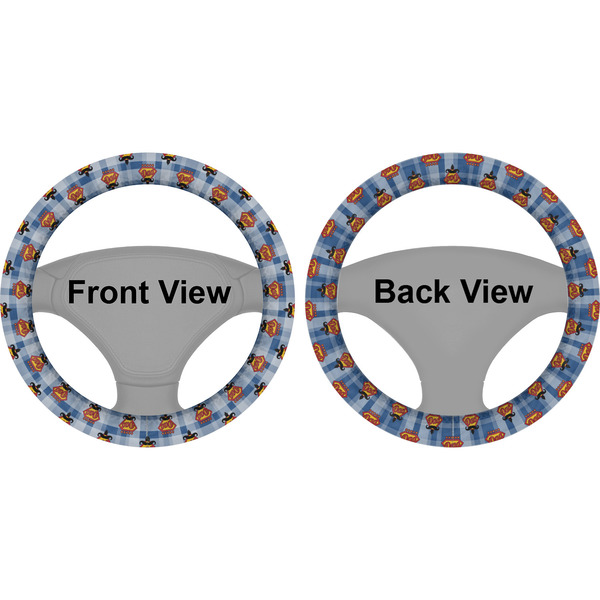 Hipster Dad Steering Wheel Cover- Front and Back