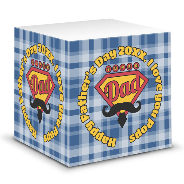 Custom Hipster Dad Sticky Note Cube w/ Name or Text