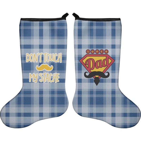 Custom Hipster Dad Holiday Stocking - Double-Sided - Neoprene