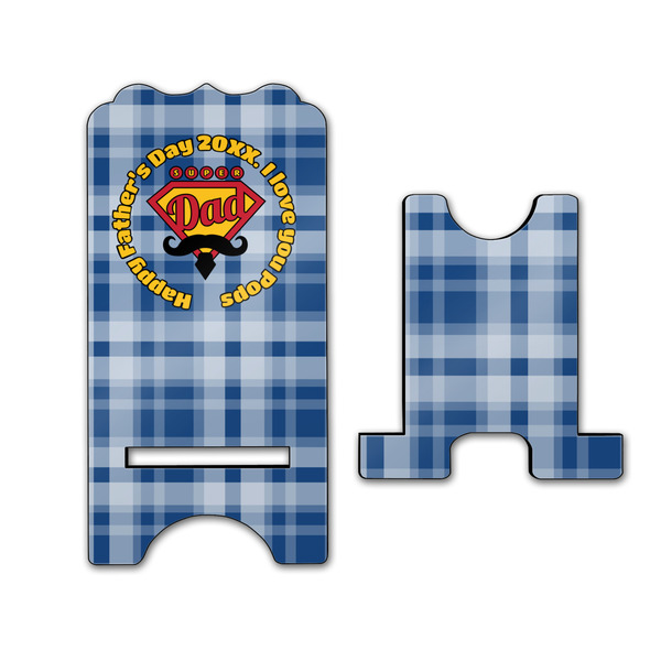 Hipster Dad Stylized Phone Stand - Front & Back - Large
