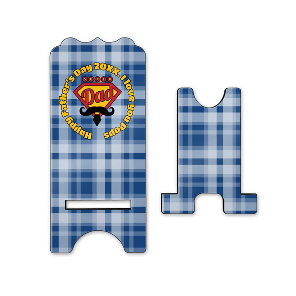Hipster Dad Stylized Phone Stand - Front & Back - Small