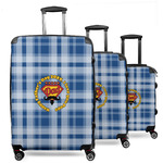 Hipster Dad 3 Piece Luggage Set - 20" Carry On, 24" Medium Checked, 28" Large Checked (Personalized)