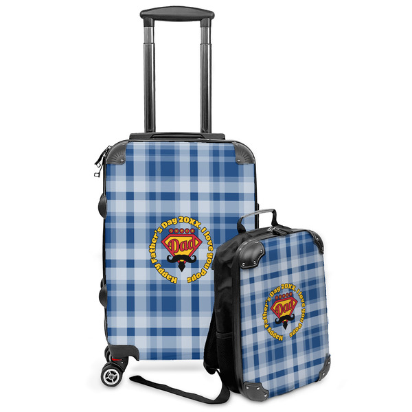Custom Hipster Dad Kids 2-Piece Luggage Set - Suitcase & Backpack (Personalized)