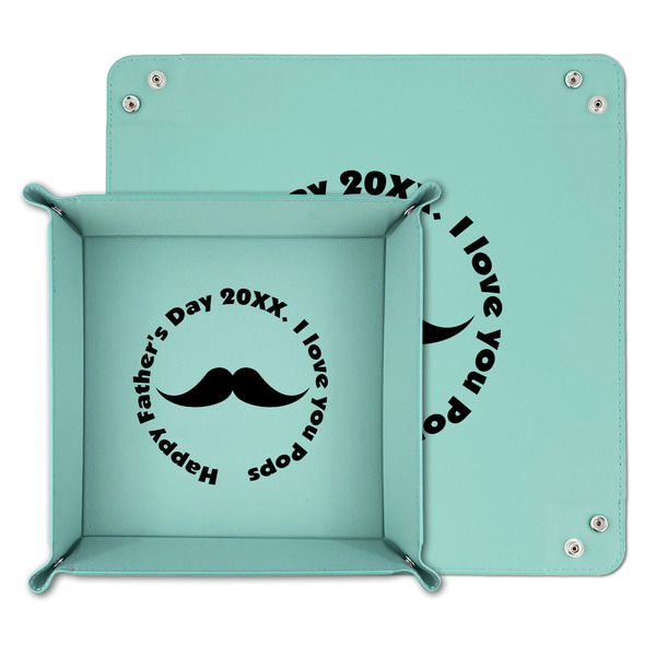 Hipster Dad Teal Faux Leather Valet Trays - PARENT MAIN