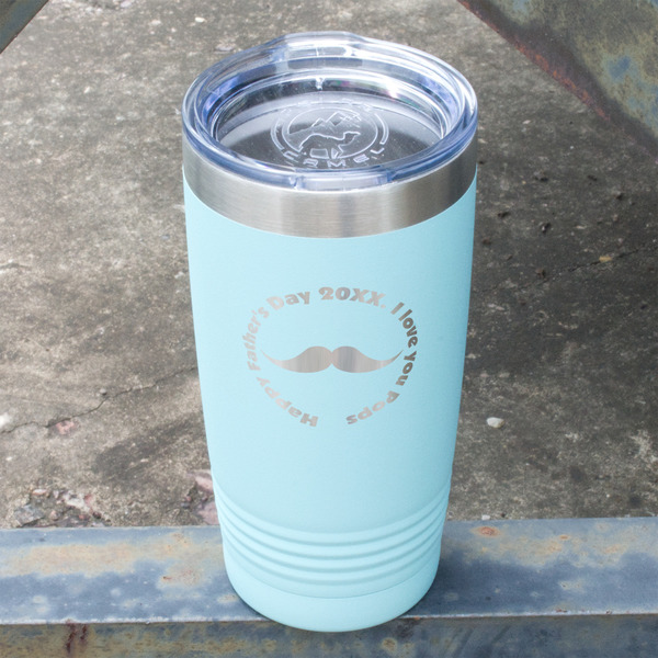 Hipster Dad Teal Polar Camel Tumbler - 20oz - Angled