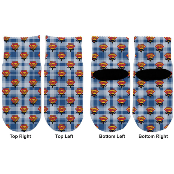 Hipster Dad Toddler Ankle Socks - Double Pair - Front and Back - Apvl