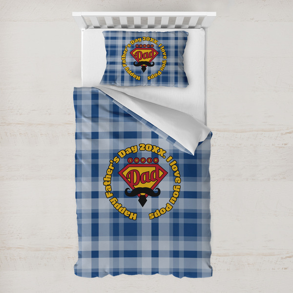 Custom Hipster Dad Toddler Bedding w/ Name or Text