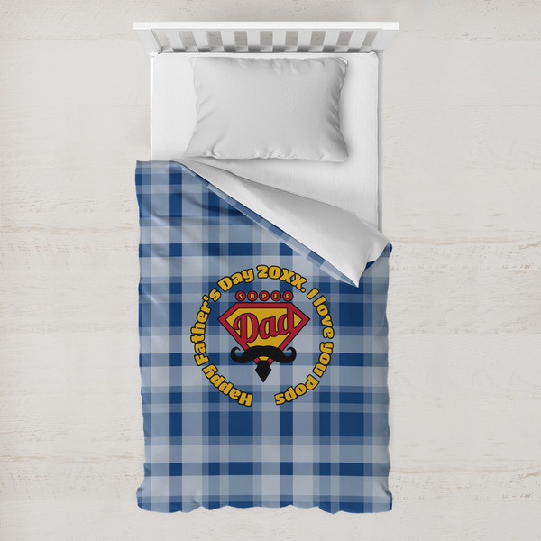 Custom Hipster Dad Toddler Duvet Cover w/ Name or Text