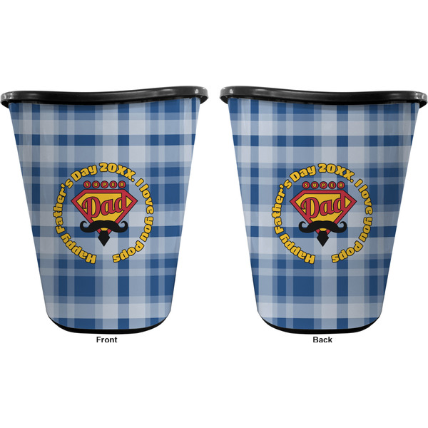 Hipster Dad Trash Can Black - Front and Back - Apvl