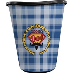 Hipster Dad Waste Basket - Single Sided (Black) (Personalized)