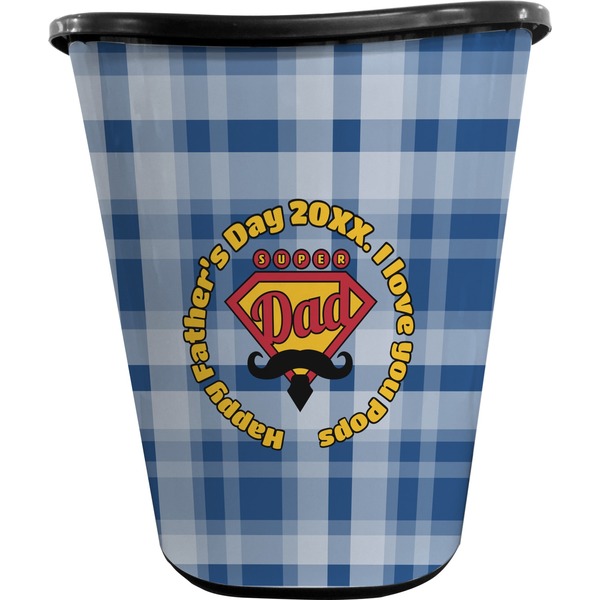 Custom Hipster Dad Waste Basket - Double Sided (Black) (Personalized)