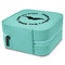 Hipster Dad Travel Jewelry Boxes - Leather - Teal - View from Rear