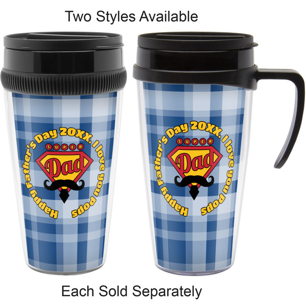 Hipster Dad Travel Mugs - with & without Handle