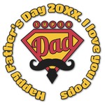 Hipster Dad Graphic Decal - Small (Personalized)