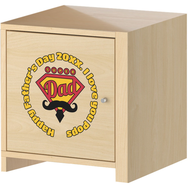 Hipster Dad Wall Graphic on Wooden Cabinet