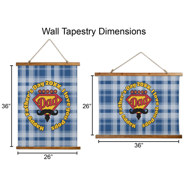 Hipster Dad Wall Hanging Tapestries - Parent/Sizing