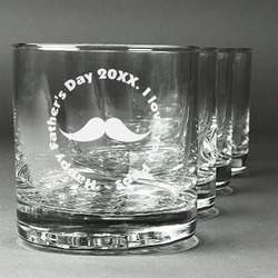 Hipster Dad Whiskey Glasses (Set of 4) (Personalized)