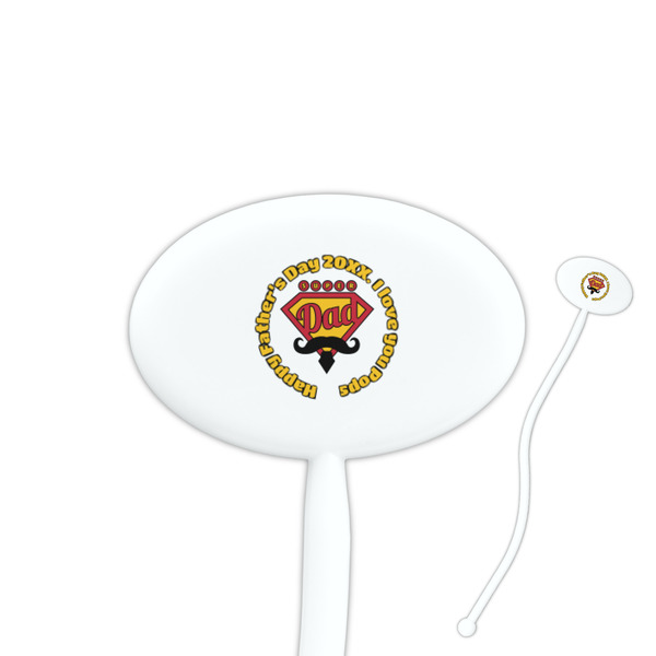 Custom Hipster Dad Oval Plastic Stir Sticks (Personalized)